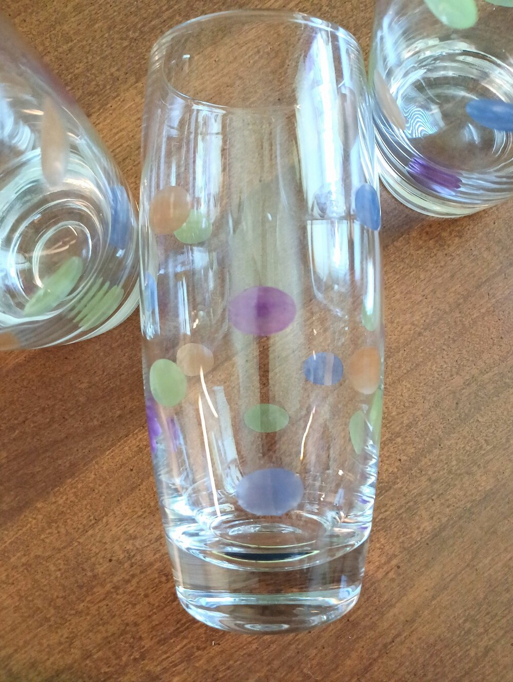 NWOT Set of 4 Pastel Polkadot Tea/Water Glasses